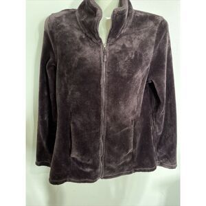 Heatkeep zip up beautiful dark purple- plum , full zip size medium‎
